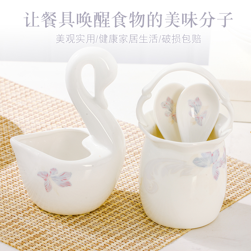 Jingdezhen ceramic bowl ipads porcelain tableware suit dishes European dishes suit household portfolio dish bowl sets