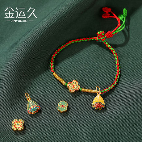 Ancient handmade gold lotus pendant 999 pure gold enamel auspicious clouds four-leaf flower transfer bead Passepartout diy bracelet Ancient handmade gold lotus pendant 999 pure gold enamel auspicious clouds four-leaf flower transfer bead Passepartout diy bracelet