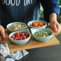 Longquan celadon plate afternoon tea split plate fruit plate fruit plate dried fruit plate snack plate ceramic sauce dipping plate