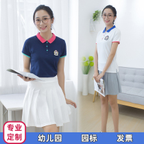 2021 New Kindergarten Teachers Garden Suit Summer Clothing Short Sleeves Custom Preschool Teacher Clothes Sports Suit Teacher Work Clothes