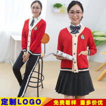 Kindergarten teachers garden clothes autumn and winter clothing three sets of sweater teachers new work clothes customized early education teacher tooling