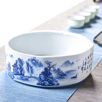 Ceramic large tea wash kung fu tea set pen wash blue and white ceramic accessories tea ceremony six gentlemen zero with water water water wash