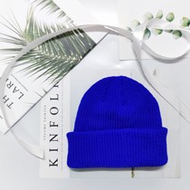 Klein Blue Knitted Wool Hat Children Solid Color Men's and Women's Fall Winter Joker Couple Fashion Guapi Hat Korean Cute