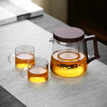 Glass teapot household high temperature resistant single pot filter office scented tea personal kung fu tea set 489