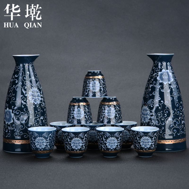 China Qian ceramic wine wine wine wine set points home wine pot liquor cup kit gift set