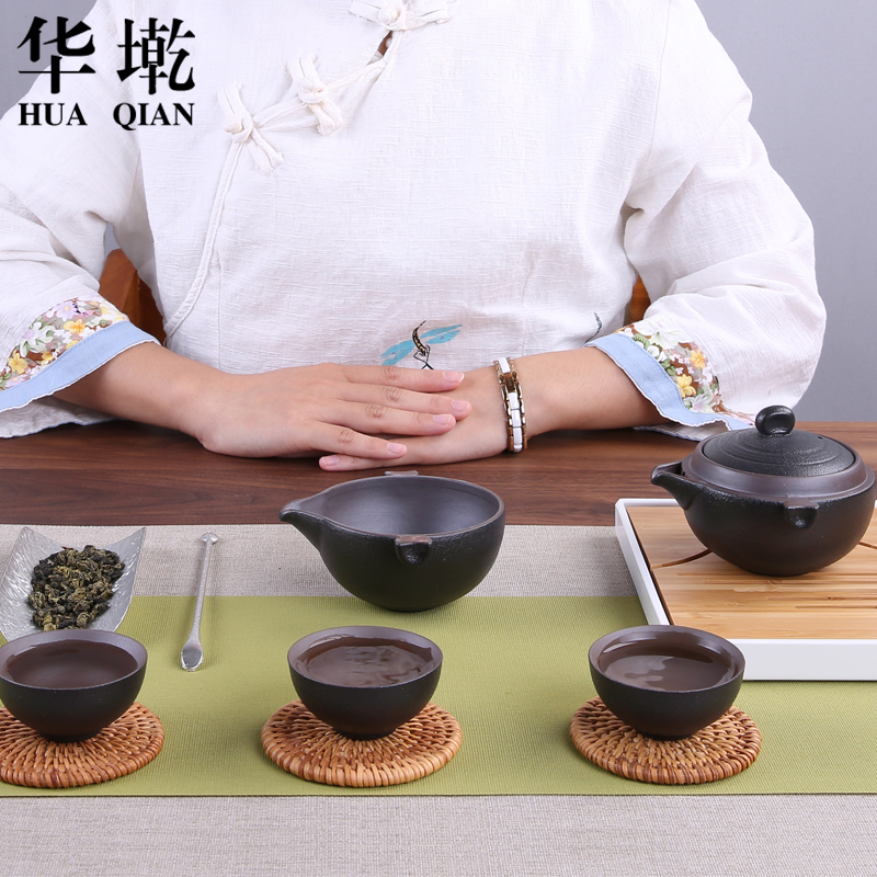 China travel Qian portable Japanese ceramic kung fu tea set to crack a pot of tea cup three cups of simple teapot