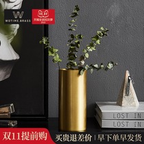 Modern light luxury brass desktop creative vase flower arrangement furniture accessories living room simulation dried flower Flower Golden