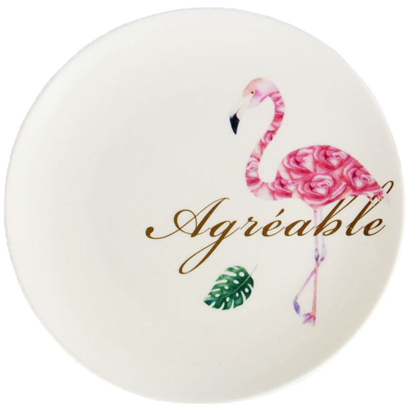 Love graces contracted fashion creative flamingos literary rural wind ceramic plates home breakfast dishes cup