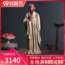 Yixing original mine purple sand monk pure handmade creative decoration lucky ornaments purple sand tea pet crafts Buddha statue ornaments