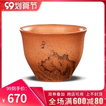 In the Cup Qiankun purple sand famous Feng Wei tea cup craftsmen small tea cup office owner Cup flower bird tea set new product