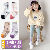 Childrens socks spring and autumn thin cotton Korean socks non-slip bottom floor socks girls baby stockings foreign gas