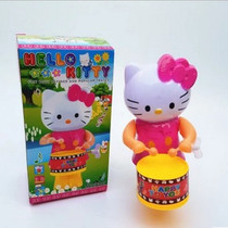 Winding clockwork toy drum swing drum Happy KT cat drum puzzle childrens toy stall supply