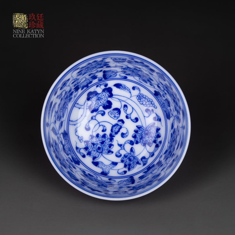 Nine at jingdezhen kung fu tea set teacups hand - made ji blue sheet glass ceramic sample tea cup cup small masters cup