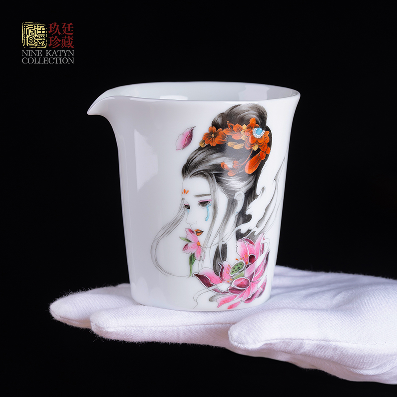 About Nine katyn ceramic fair cup of tea ware jingdezhen hand - made large points well cup kung fu tea accessories tea by hand