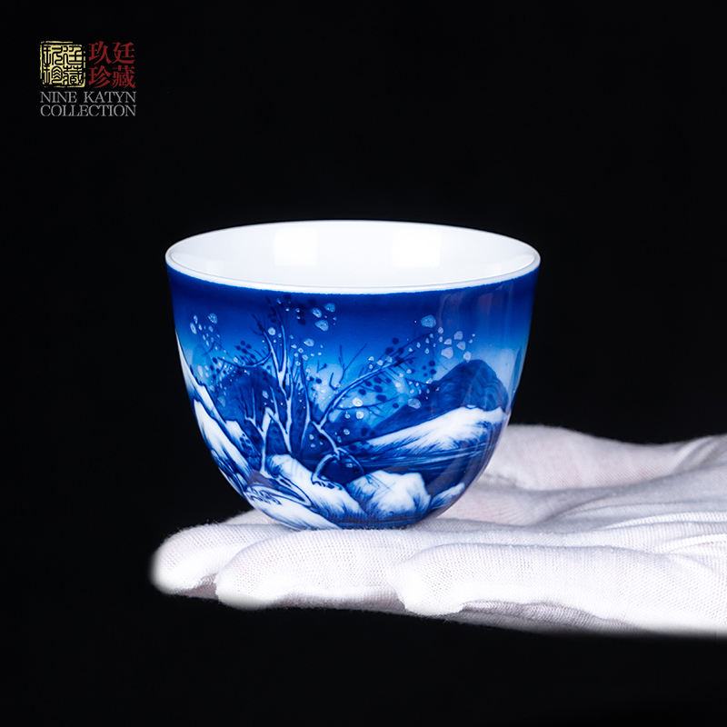 About Nine katyn all hand kung fu tea cups of jingdezhen ceramic porcelain tea set personal cup single CPU master cup sample tea cup