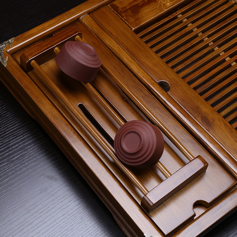 Auspicious industry solid wood kung fu tea tray tea tea family tea sea drainage contracted the drawer storage disc saucer plate