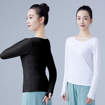 Dance Suit Adult Woman White Long Sleeve Practice Yoga Gymnastics Suit Classical Dance Training Clothes Teacher Dancing Blouses