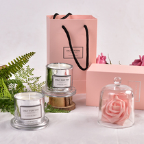 Aroma candle glass cup cover soothe the God to help the sleep Golden Bell smokeless soy wax fragrance romantic hotel with hand gift
