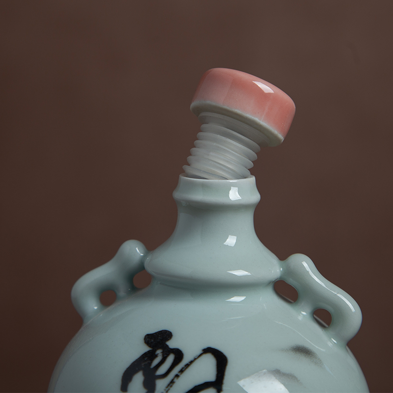 Jingdezhen ceramic wine jars with gift box wine suit 1 catty put an empty bottle creative household seal pot liquor