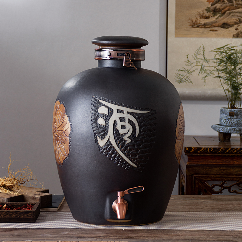 Jingdezhen ceramic terms jars 10 jins 20 jins 30 jins 50 jin liquor household archaize seal wine barrel