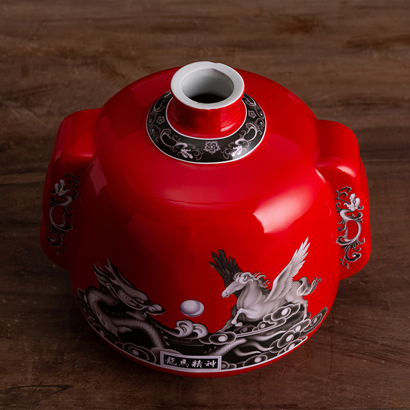 Jingdezhen ceramic bottle is empty bottles of Chinese style of the ancients hip 5 jins of household seal wine wine ark of creative furnishing articles