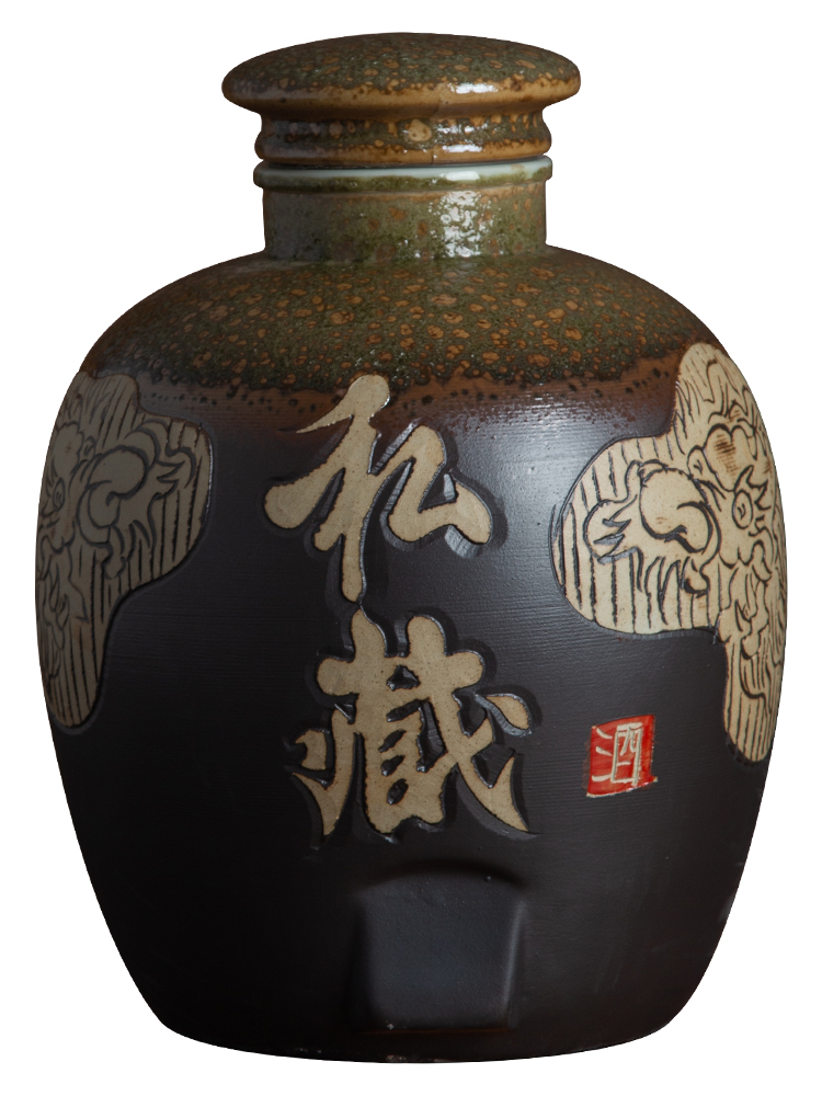 Jingdezhen archaize jars jars with leading ceramic dip bottle 10 jins 20 jins 30 pounds it 50 kg jugs