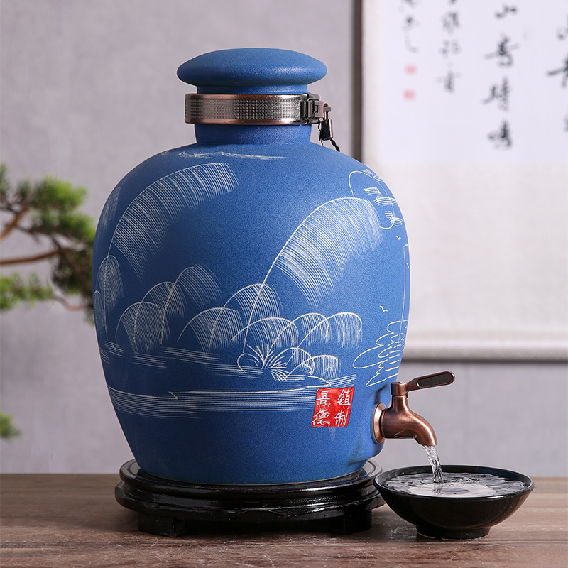 Jingdezhen ceramic jar (50 kg/pack mercifully household hoard seal wine bottle with tap