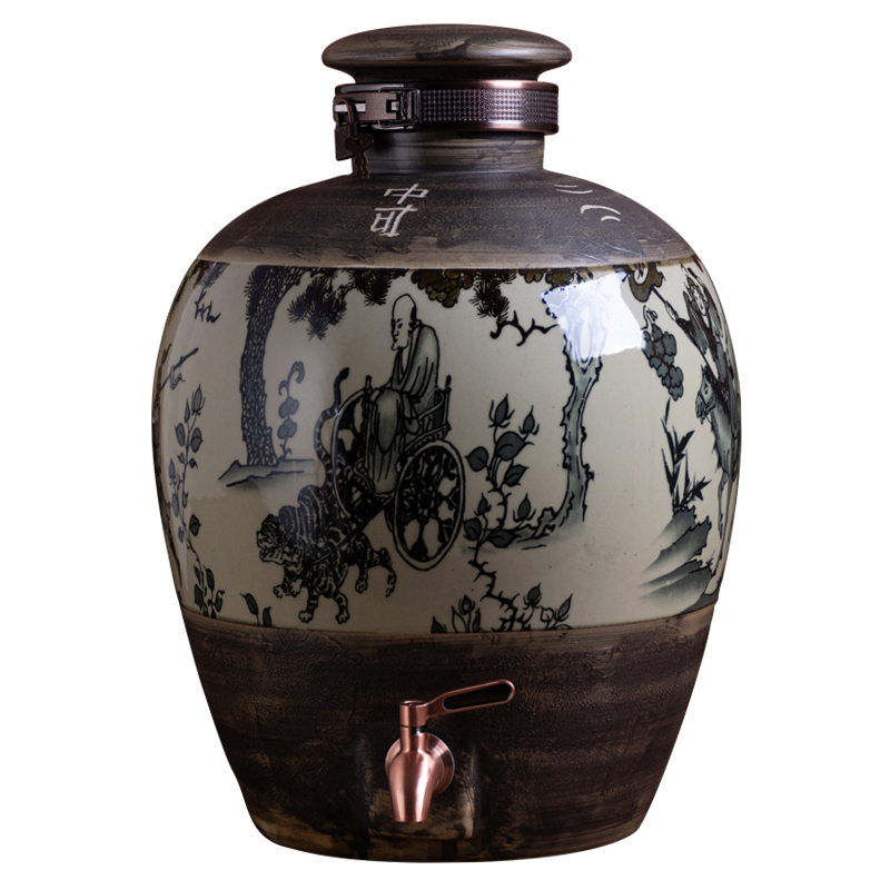 Jingdezhen ceramic bottle aged wine jar 10 jins 20 jins 30 jins 50 kg to household sealed bottle it