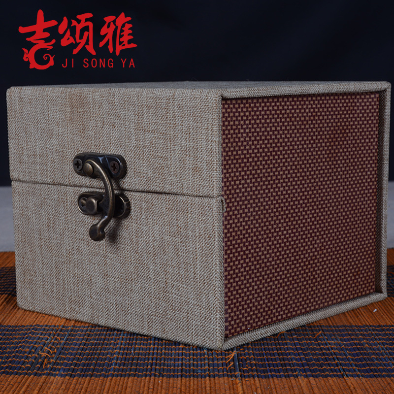 Tea packaging box JinHe single CPU to restore ancient ways of purple sand cup gift porcelain box gift box cotton and linen cloth