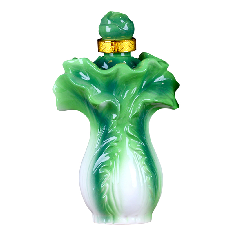 Ceramic bottle 1 catty simulation cabbage bottle with gift box sealing bottle hip jingdezhen Ceramic bottle is empty