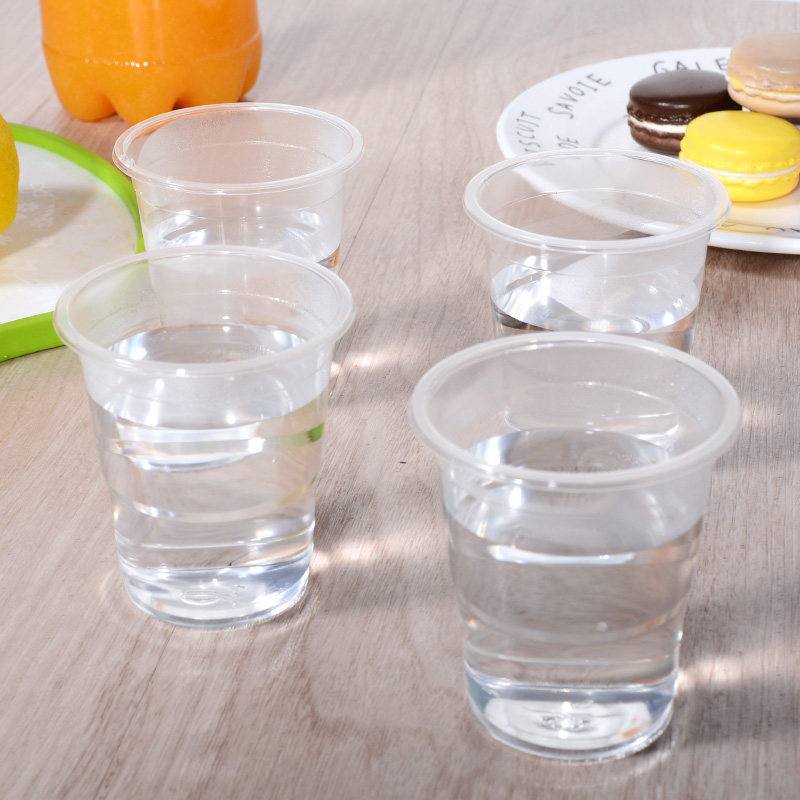 一次性杯子家用加厚商用塑料硬杯航空杯水杯茶杯透明杯口杯塑料杯