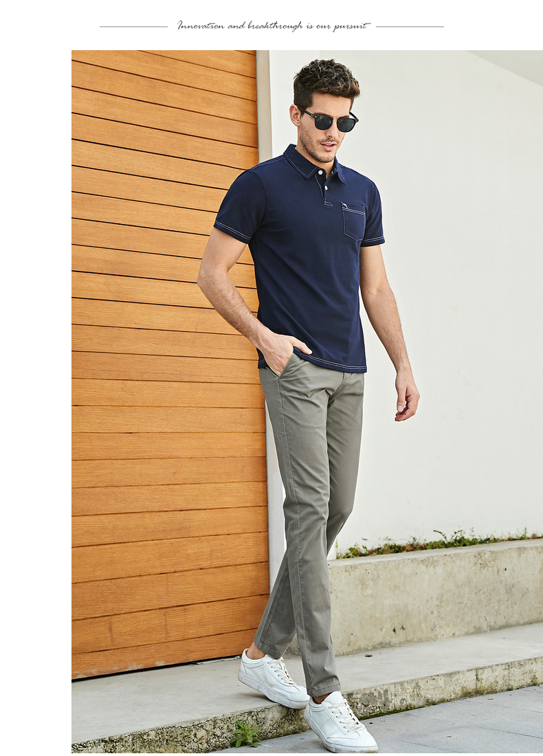 奢步士男装 2018夏季新款男士polo衫绣花休闲翻领青年短袖t恤男