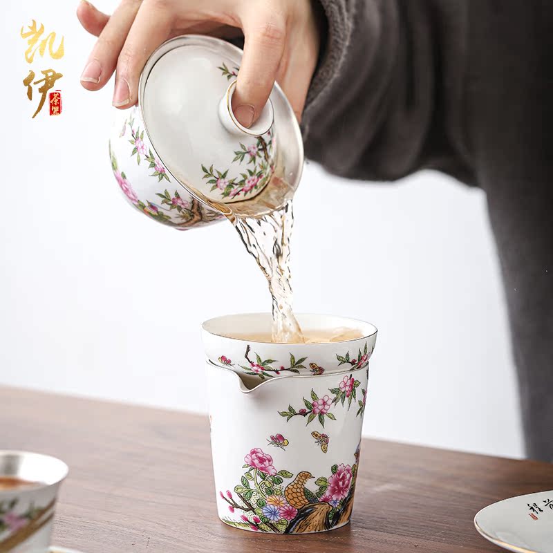 Colored enamel coppering. As silver 999 jingdezhen ceramic fair keller cup points have a cup of tea sea tea tea