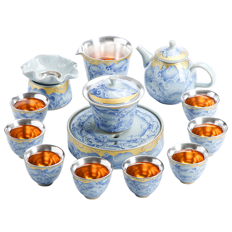 Qingyun to coppering. As silver tea set silver silver tureen tea cups ceramic teapot tea set