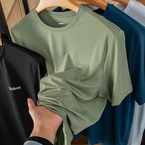 2022 Brand Company Channel Mens Large Stretch Outdoor Speed Dry Ice Silk Body Mesh Sports Air Conditioner Short Sleeve T-Shirt