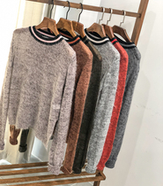 Out of the United States pure Yuan 30% Mohair 30% Wool size a small amount of knitted pullover base Joker sweater long sleeve