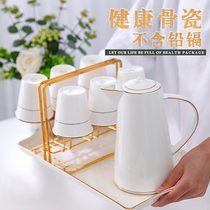 Bone Porcelain Cold Water Jug Water Cup Suit Drinking Water Cup Home Living Room Tea Cup Tea Set Brief Ceramic Cool Water With Cup