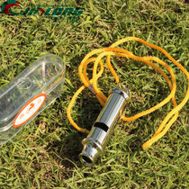 Super volume metal stainless steel round police whistle outdoor survival iron whistle referee self-defense whistle