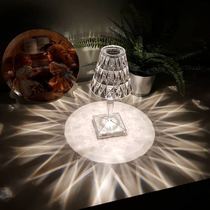 Crystal table lamp Nordic creative bedroom bedside lamp Modern minimalist decoration Net red light luxury diamond table lamp night lamp