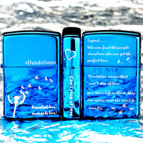 Lighter zippo genuine blue ice three-sided dandelion agreed original limited lettering kerosene Valentines Day