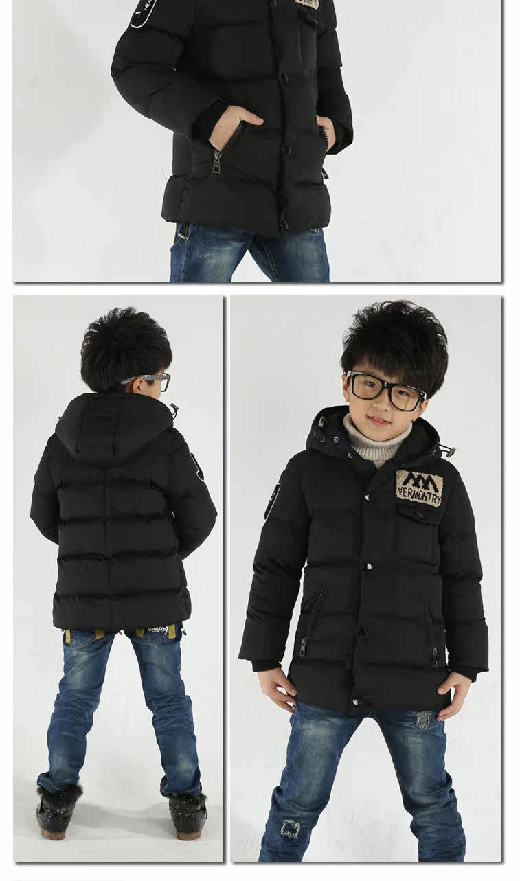 童装棉衣男童冬装外套加厚儿童棉袄2015新款中长款羽绒棉服潮
