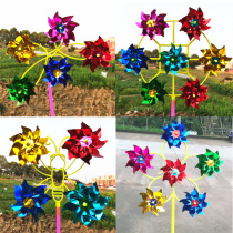 New multi-round thin sheet small windmill square outdoor stall push childrens gift toy windmill wholesale