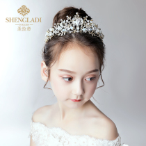 Childrens Crown Headwear Princess Girl Crown Crystal Child Hair Card Aisha Birthday Hairband Flower Child Performance Hair Decoration