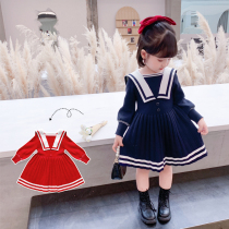 Girls Dress 2022 New Autumn Children Spring Autumn Kids Princess Dress Western Style New Year Knitted Wool Skirt