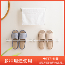 Slippers towel rack non-punching toilet rack bathroom toilet hanging towel bar suction cup adhesive hook kitchen hanger