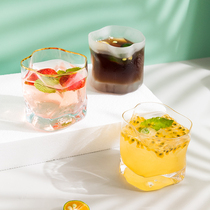 Nordic wine whiskey handmade crystal glass twisted ice wine glass transparent water glass high color Net Red Cup