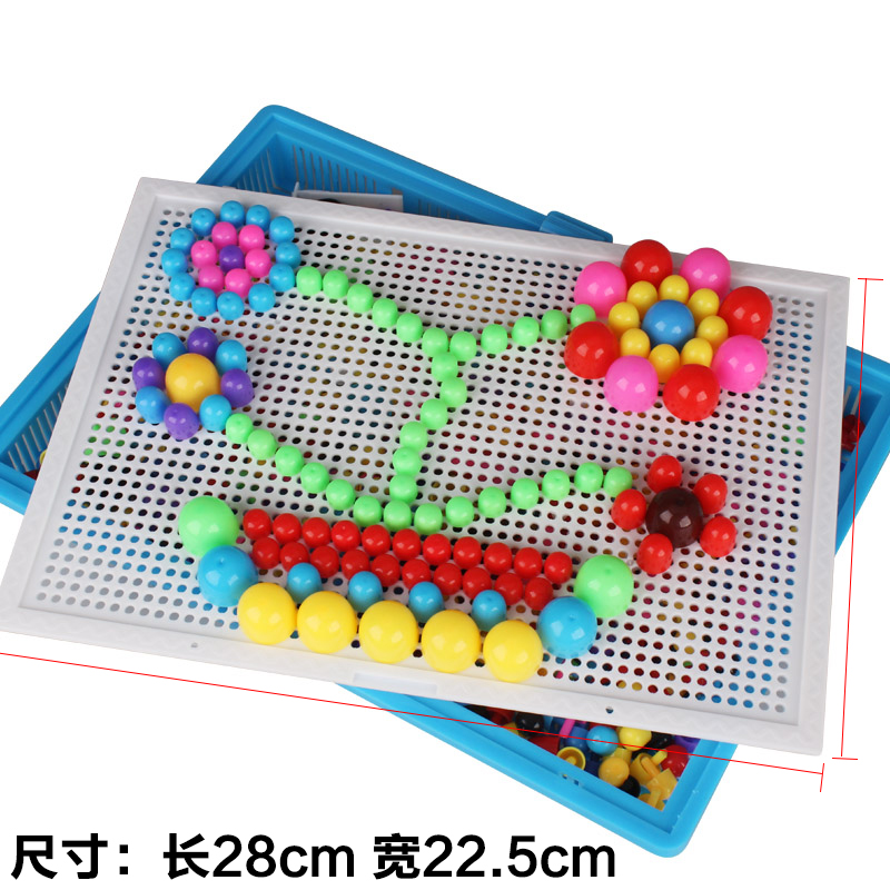 儿童蘑菇钉组合拼插板拼图1积木2宝宝益智3周岁5岁6男孩7女孩玩具产品展示图4
