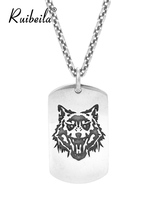 Clear goods domineering wolf head pendant necklace mens S925 sterling silver hip hop trend tag necklace Thai silver cool