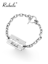 ruibeila non-front razor blade bracelet men 925 silver hip hop tide man retro simple style personality bracelet