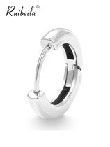 ruibeila simple 15mm round earrings mens and womens s925 silver fashion personality new earrings (single)